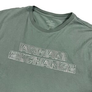 ARMANI EXCHANGE Mens XL Green Short Sleeve T Shirt Sustainability Project